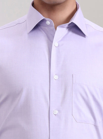 Purple Solid Regular Fit Formal Shirt | JadeBlue