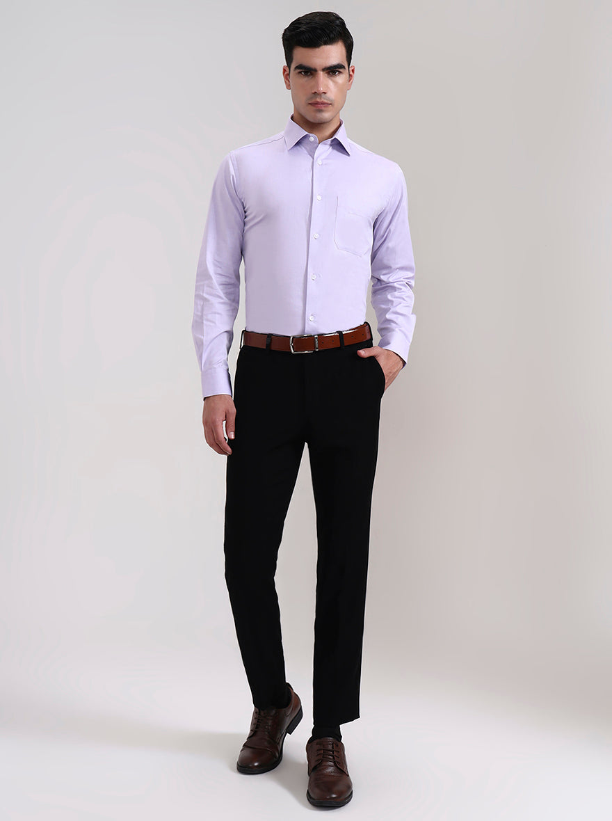 Purple Solid Regular Fit Formal Shirt | JadeBlue
