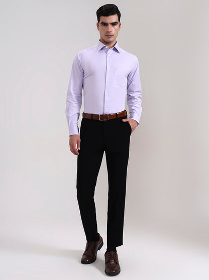 Purple Solid Regular Fit Formal Shirt | JadeBlue