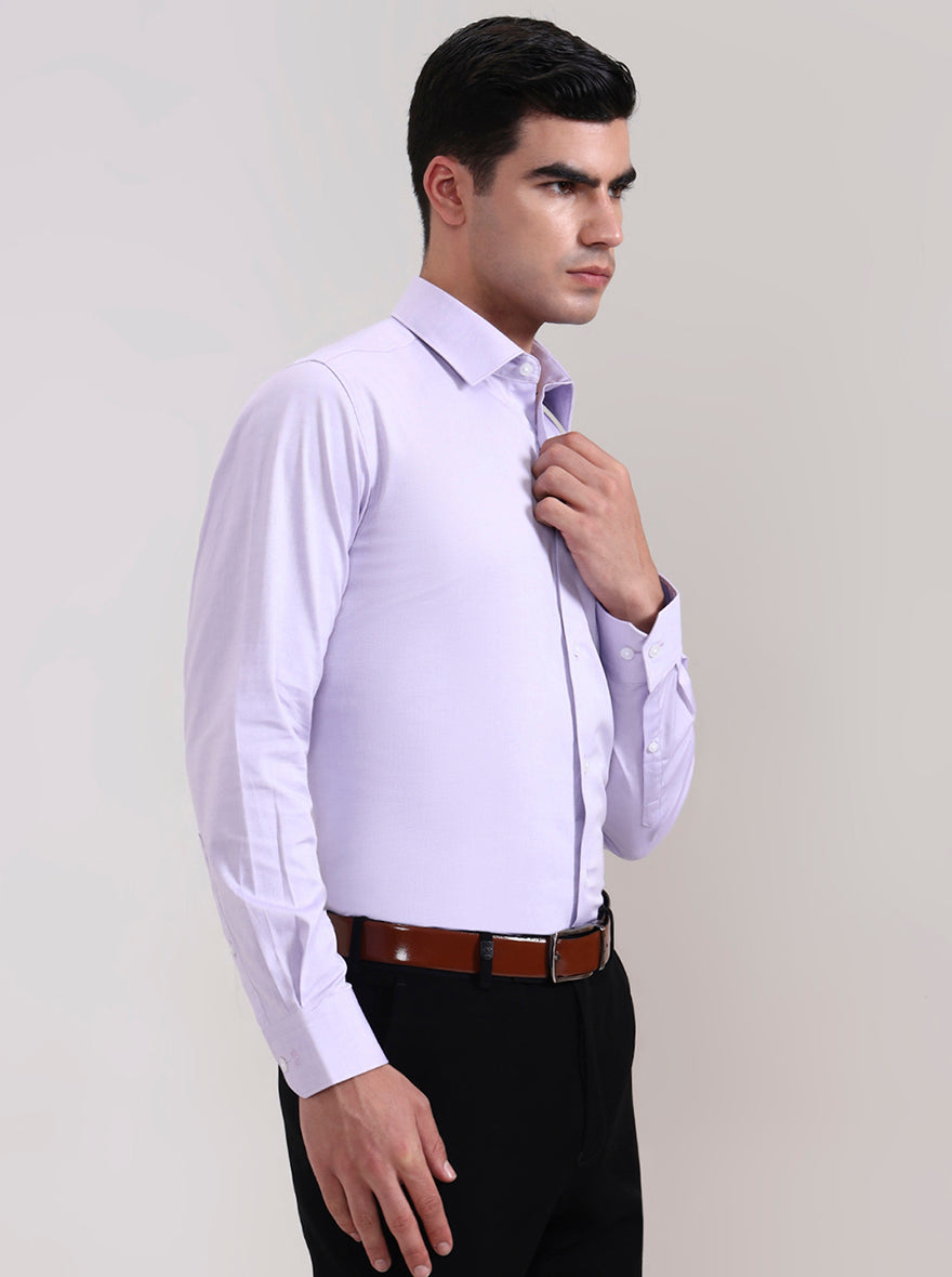 Purple Solid Regular Fit Formal Shirt | JadeBlue