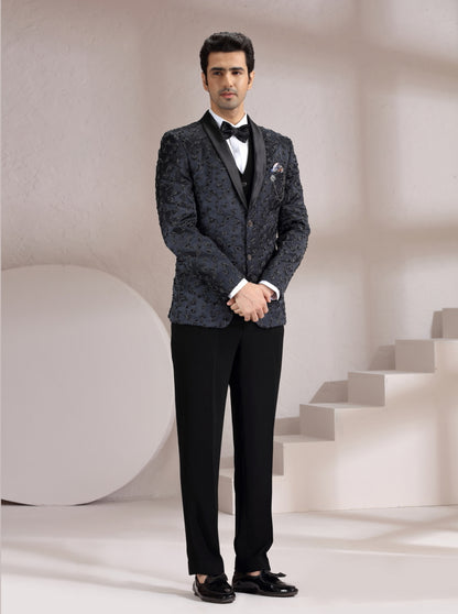 Black Embroidered Suit | JadeBlue