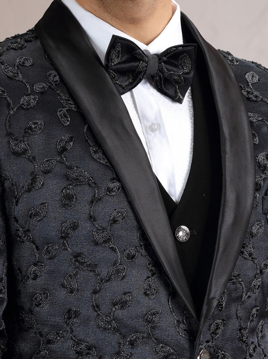 Black Embroidered Suit | JadeBlue