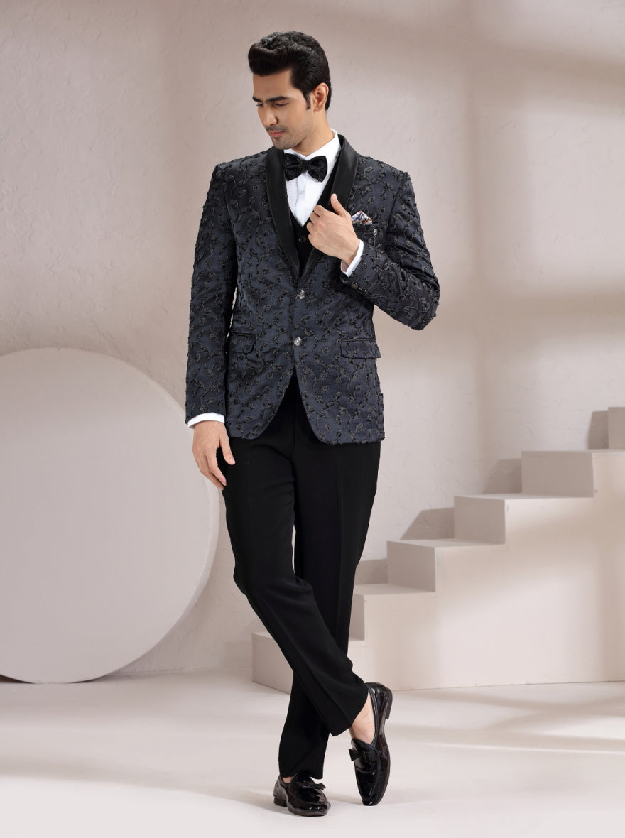 Black Embroidered Suit | JadeBlue
