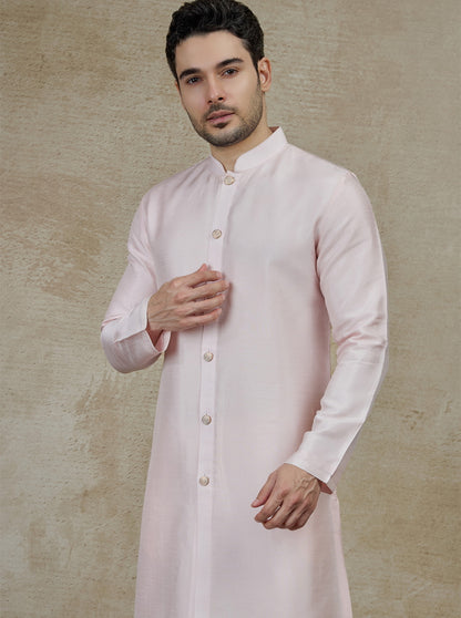 Baby Pink Solid Kurta Pajama | TULA