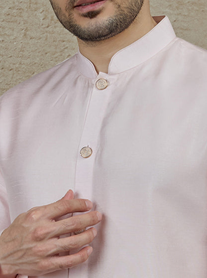 Baby Pink Solid Kurta Pajama | TULA