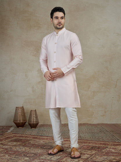 Baby Pink Solid Kurta Pajama | TULA
