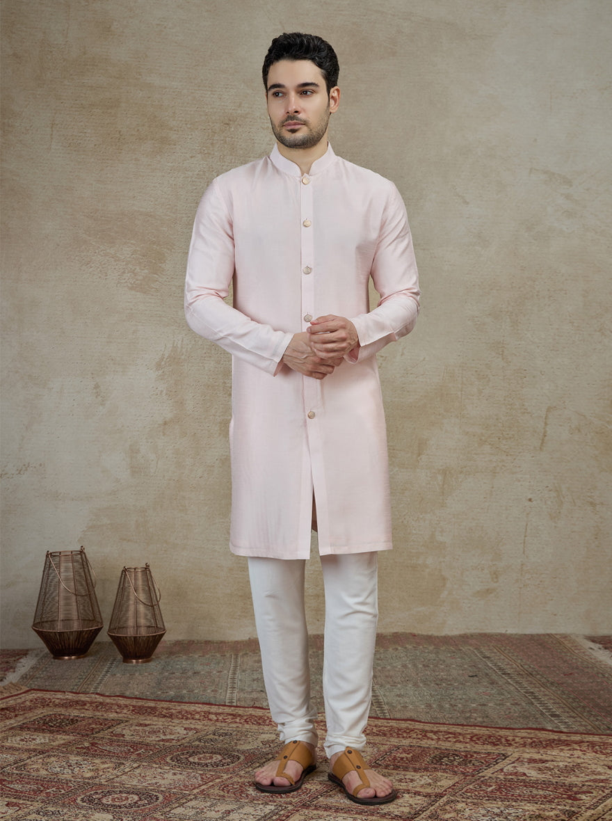 Baby Pink Solid Kurta Pajama | TULA