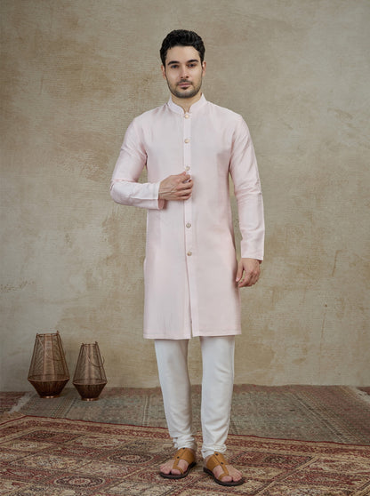 Baby Pink Solid Kurta Pajama | TULA