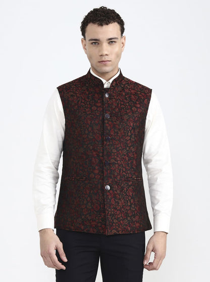 Multicolor Printed Regular Fit Waistcoat | JB X JB