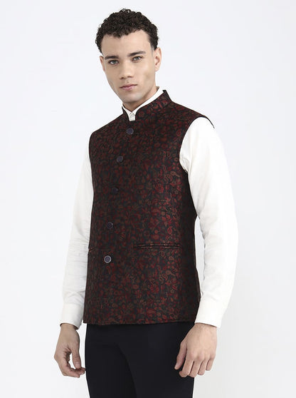 Multicolor Printed Regular Fit Waistcoat | JB X JB