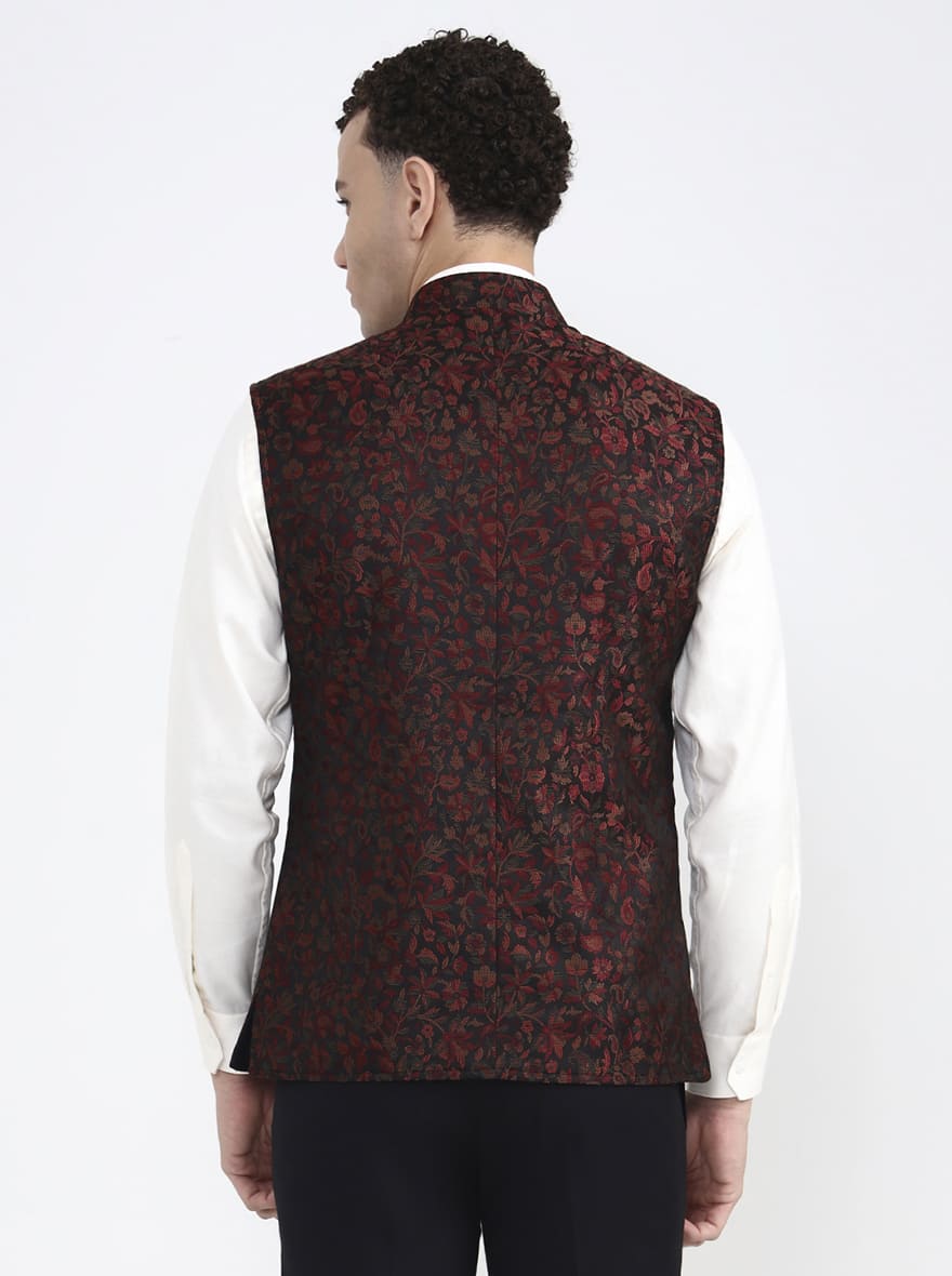 Multicolor Printed Regular Fit Waistcoat | JB X JB