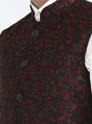 Multicolor Printed Regular Fit Waistcoat | JB X JB