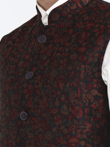 Multicolor Printed Regular Fit Waistcoat | JB X JB