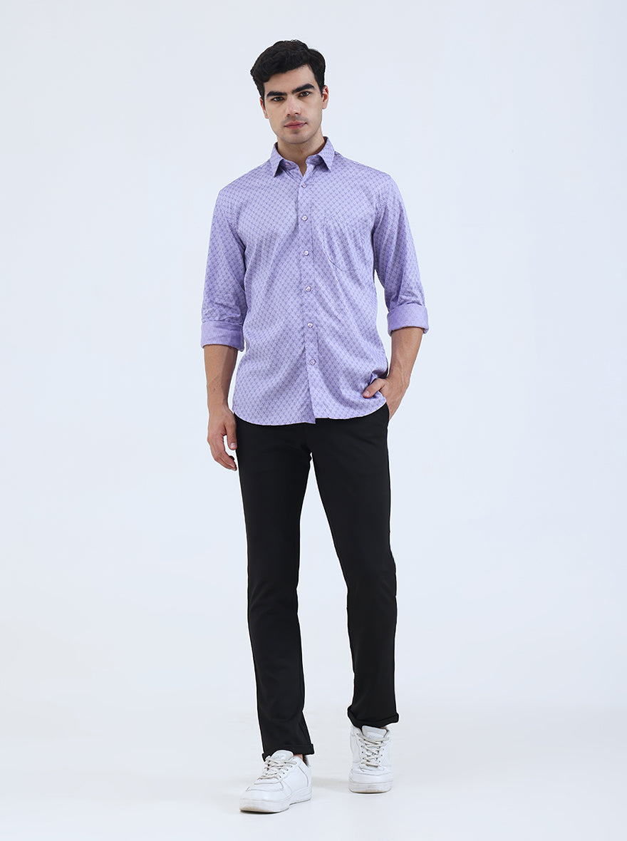 Black Solid Slim Fit Club Wear Trouser | Greenfibre