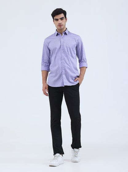 Black Solid Slim Fit Club Wear Trouser | Greenfibre