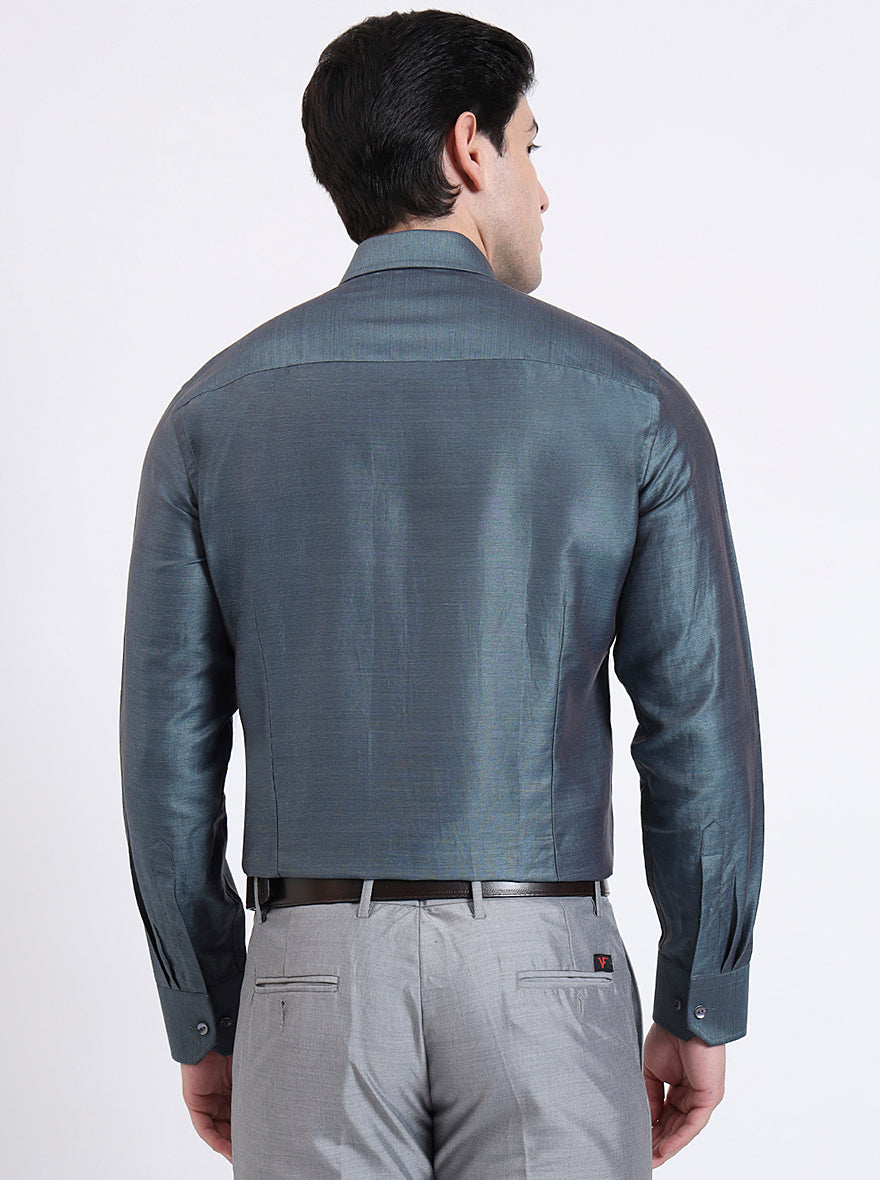 Lightslategray Solid Slim Fit Formal Shirt | JadeBlue Super Luxe