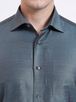 Lightslategray Solid Slim Fit Formal Shirt | JadeBlue Super Luxe