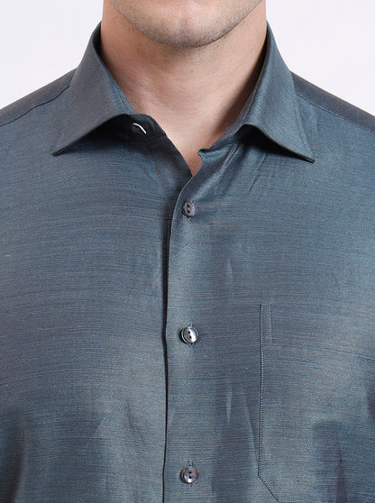 Lightslategray Solid Slim Fit Formal Shirt | JadeBlue Super Luxe