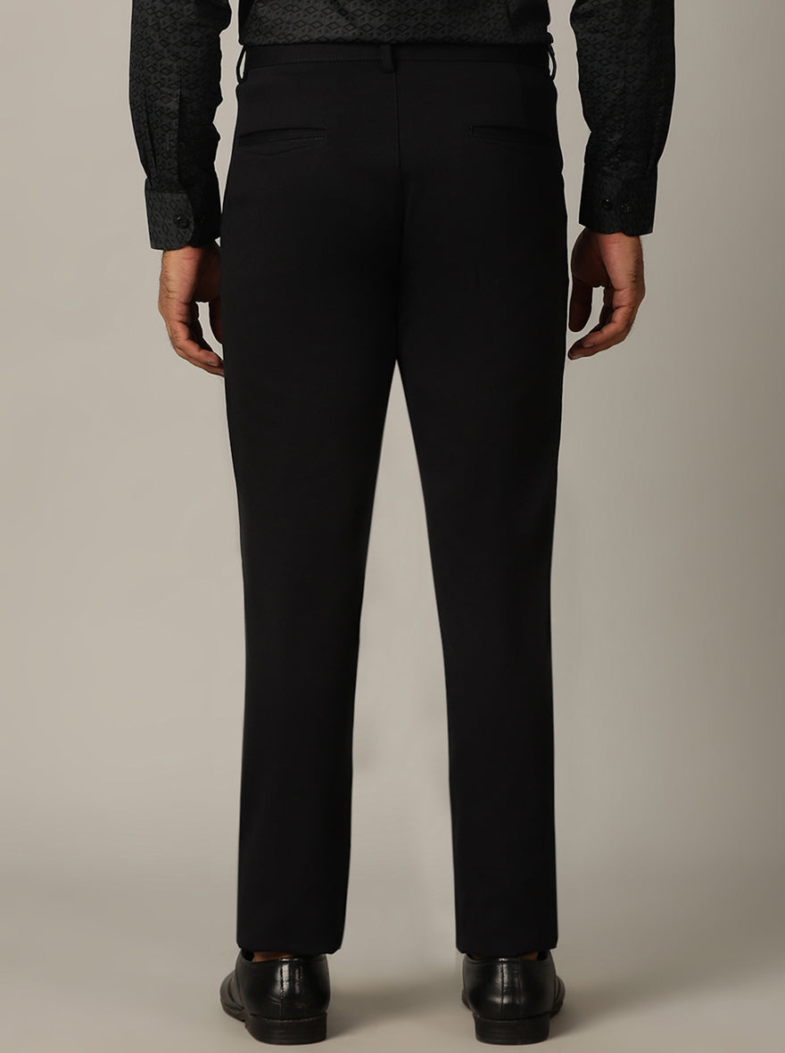 Navy Blue Solid Venice Fit Casual Trouser | JadeBlue