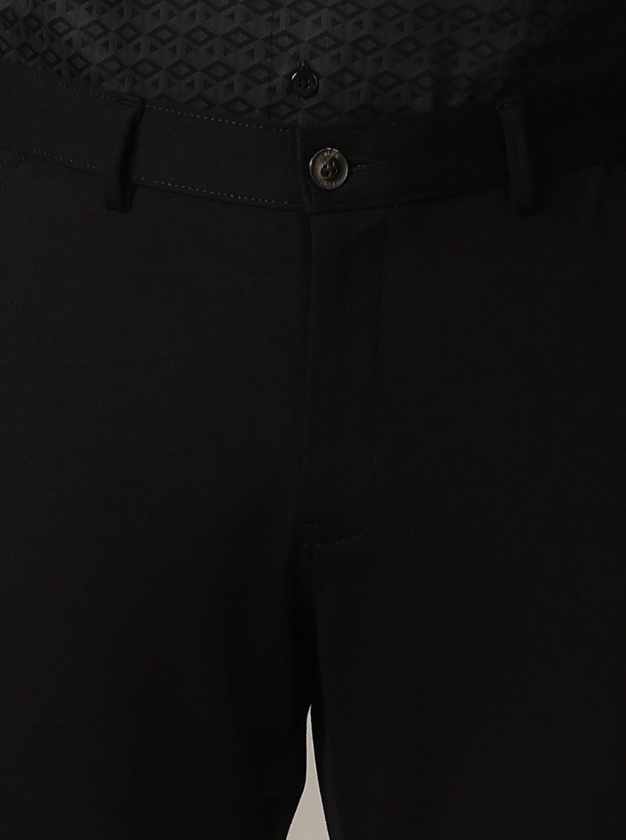Navy Blue Solid Venice Fit Casual Trouser | JadeBlue