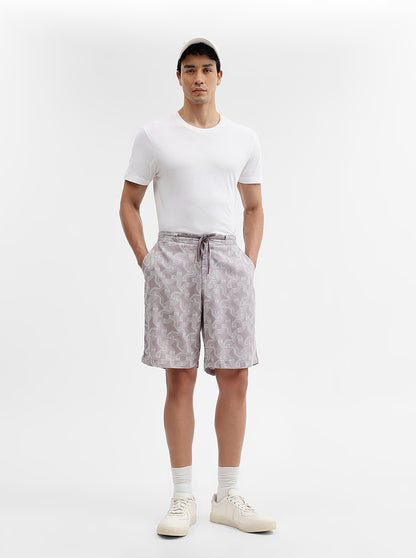 Purple Printed Regular Fit Shorts | Greenfibre