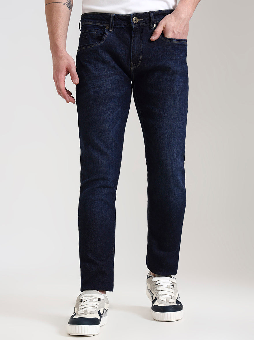 Indigo Blue Washed Slim Fit Jeans | JadeBlue