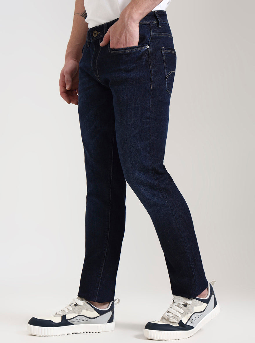 Indigo Blue Washed Slim Fit Jeans | JadeBlue