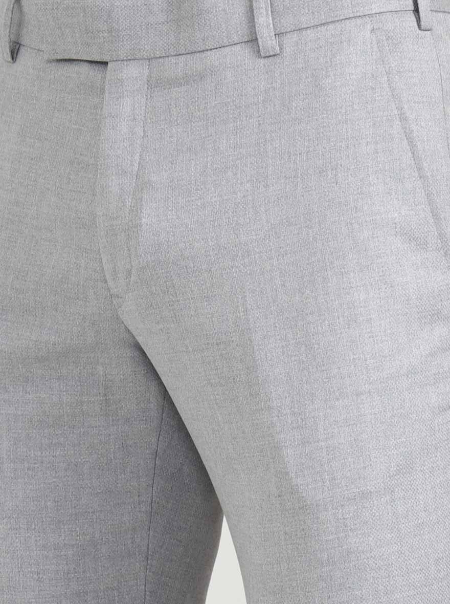 Light Grey Solid Super Slim Fit Formal Trouser | JadeBlue Youth