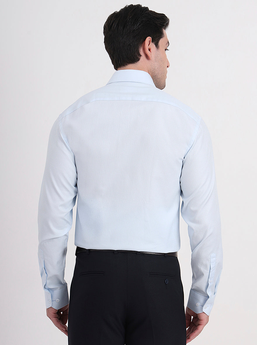 Sky Blue Solid Regular Fit Formal Shirt | JadeBlue