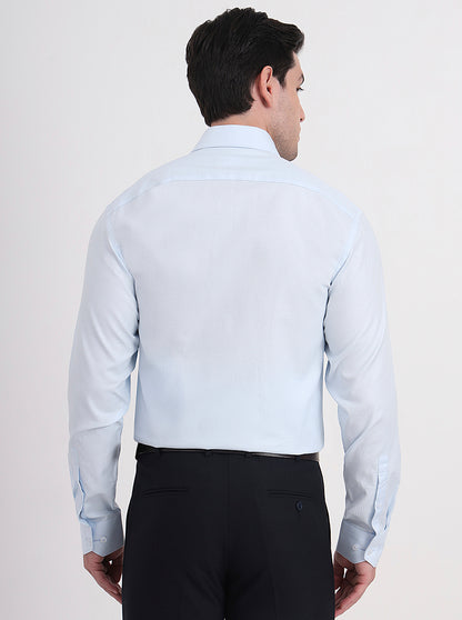 Sky Blue Solid Regular Fit Formal Shirt | JadeBlue