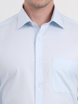 Sky Blue Solid Regular Fit Formal Shirt | JadeBlue