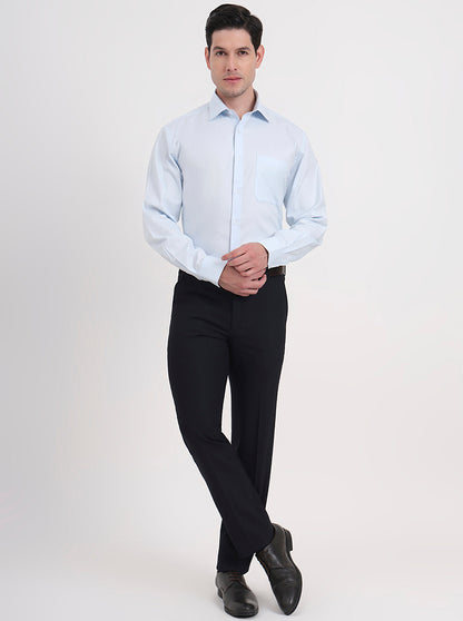 Sky Blue Solid Regular Fit Formal Shirt | JadeBlue