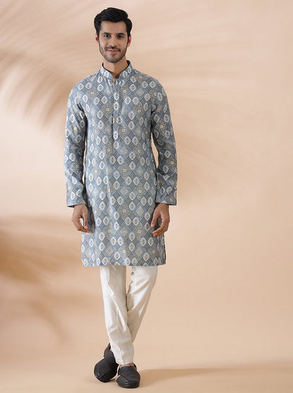Blue Printed Kurta | The Kurta Company