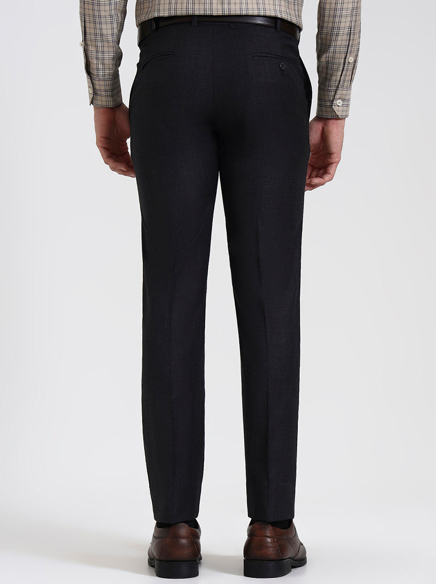Charcoal Grey Solid Slim Fit Formal Trouser | JadeBlue Super Luxe