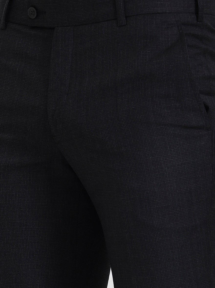 Charcoal Grey Solid Slim Fit Formal Trouser | JadeBlue Super Luxe