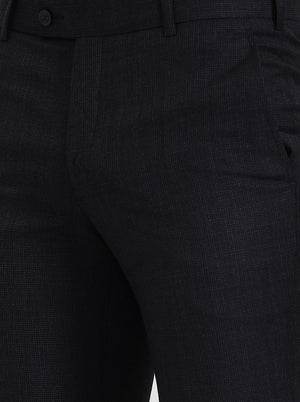 Charcoal Grey Solid Slim Fit Formal Trouser | JadeBlue Super Luxe