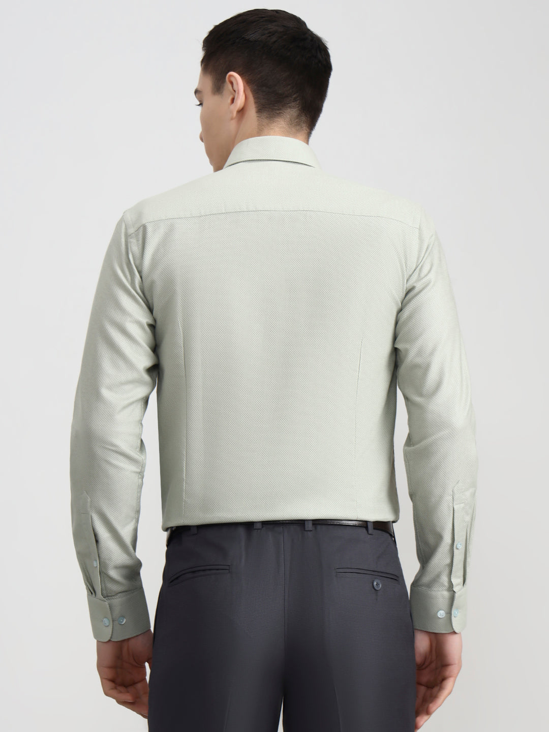 Pista Green Solid Slim Fit Formal Shirt | JadeBlue Youth