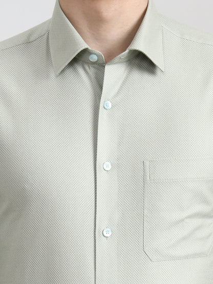 Pista Green Solid Slim Fit Formal Shirt | JadeBlue Youth
