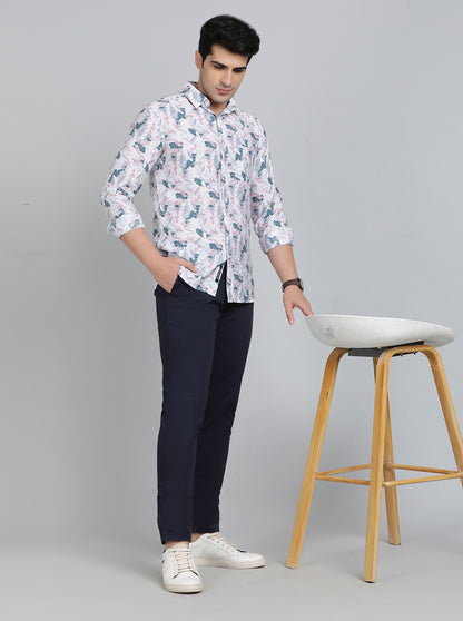 Navy Blue Solid Uno Fit Casual Trouser | JadeBlue