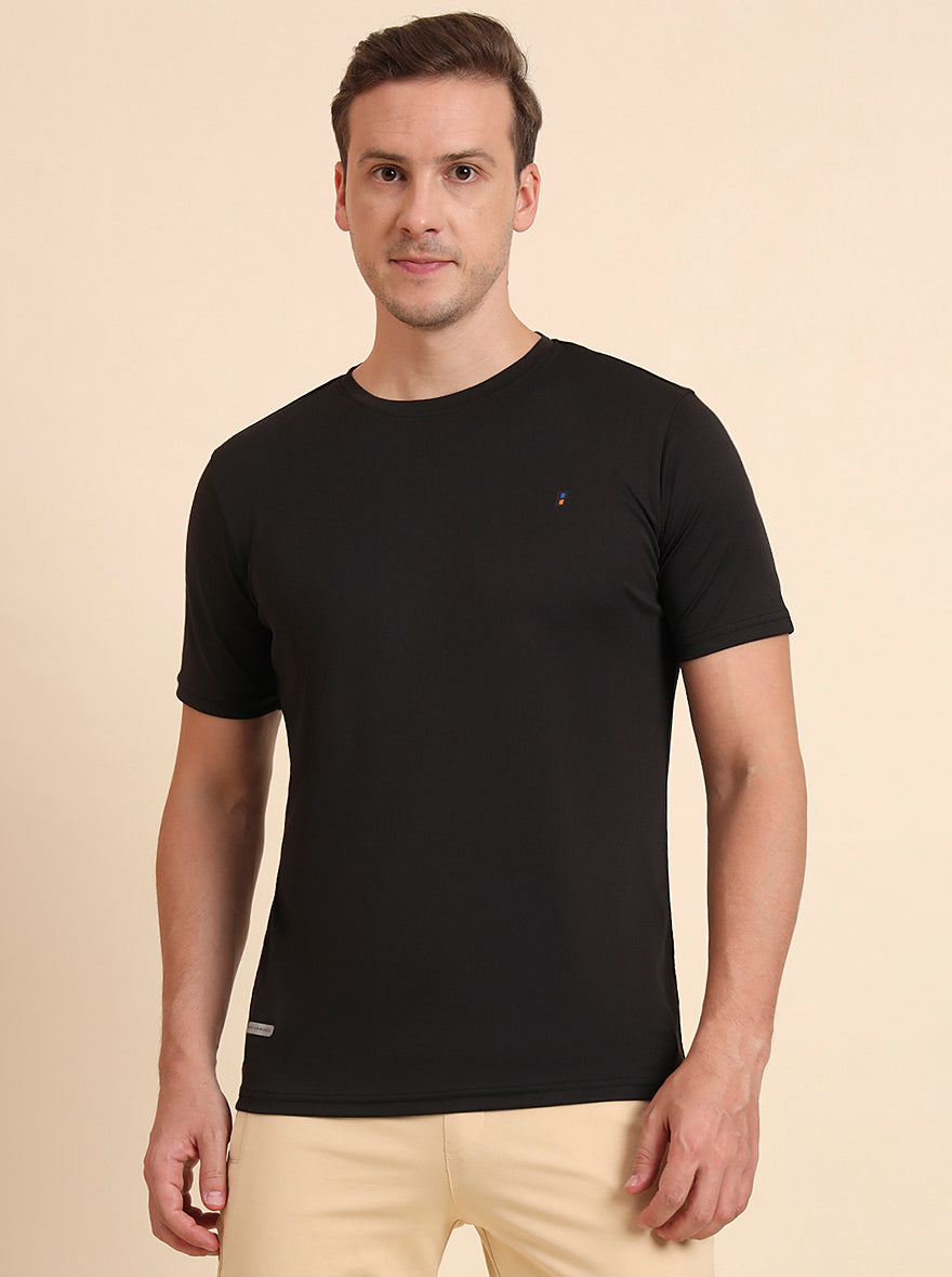 Black Solid Slim Fit T-Shirt | Jade Play
