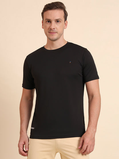 Black Solid Slim Fit T-Shirt | Jade Play