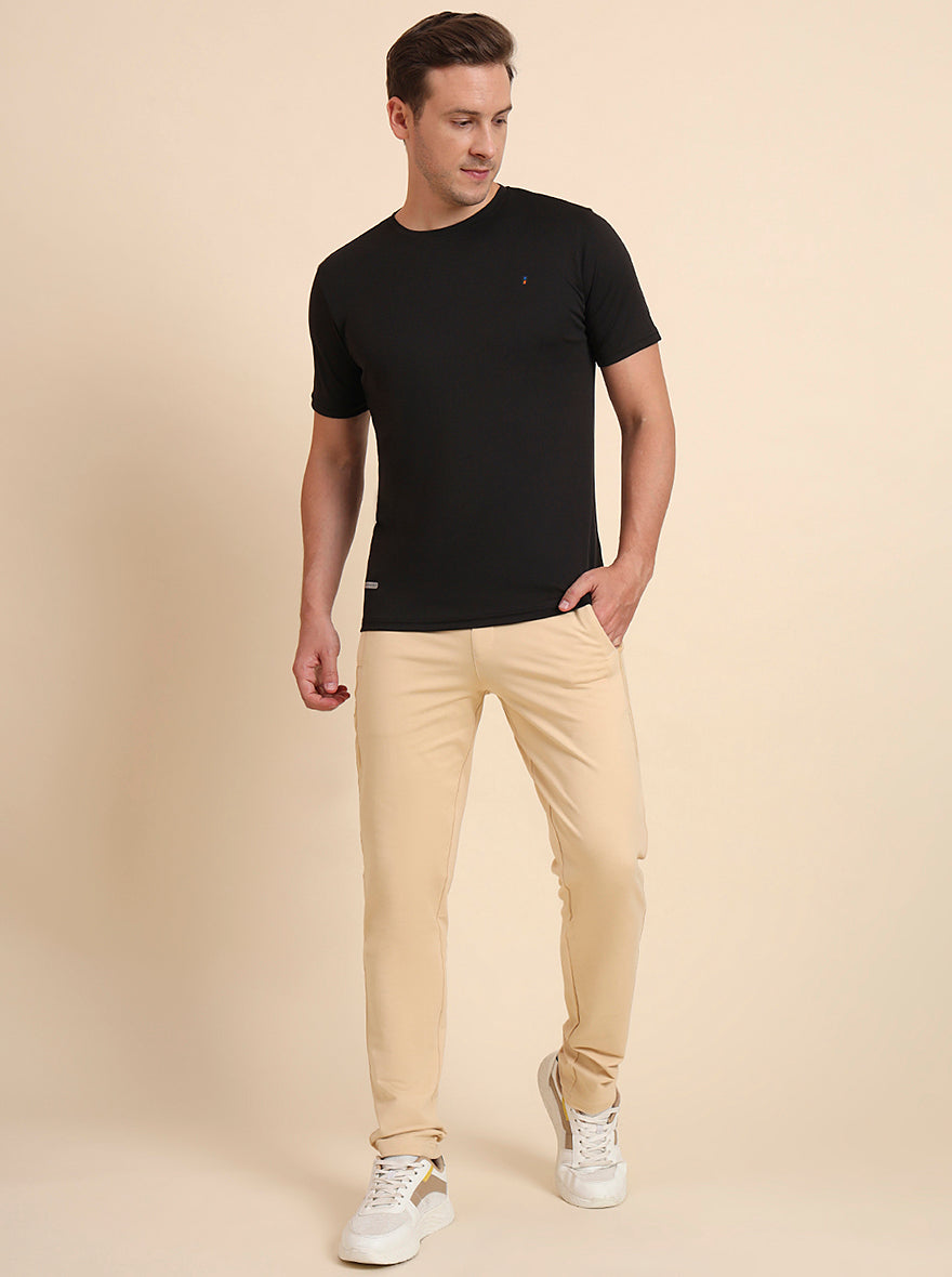 Black Solid Slim Fit T-Shirt | Jade Play