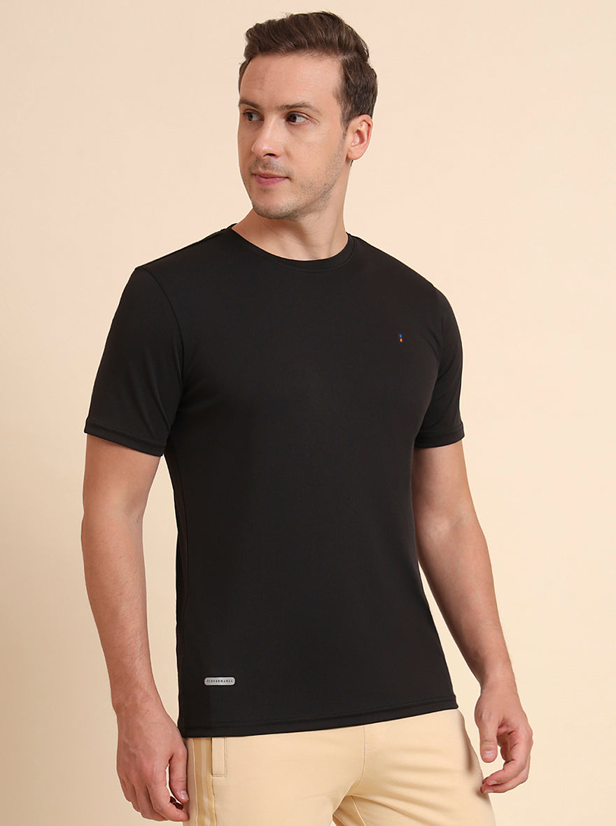 Black Solid Slim Fit T-Shirt | Jade Play