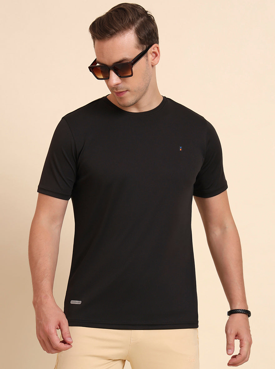 Black Solid Slim Fit T-Shirt | Jade Play