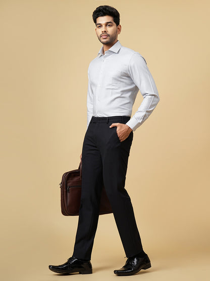 Grey Printed Slim Fit Formal Shirt | Metal