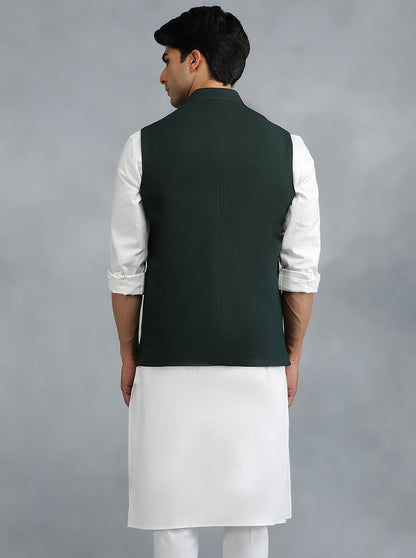 Green Solid Regular Fit Modi Jacket | JadeBlue