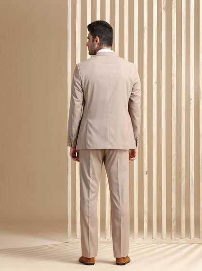 Brown Self Textured Suit | JadeBlue