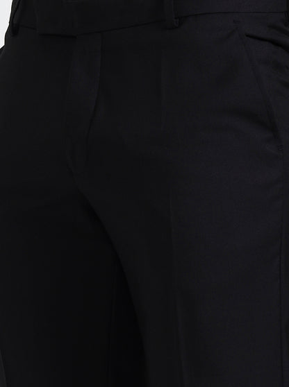 Black Solid Super Slim Fit Formal Trouser | Greenfibre