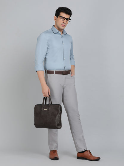 Light Blue Solid Slim Fit Party Wear Shirt | Wyre