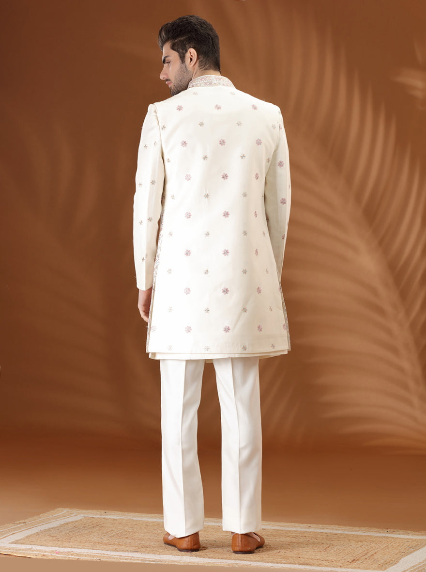 Ivory Embroidered  Indowestern | TULA